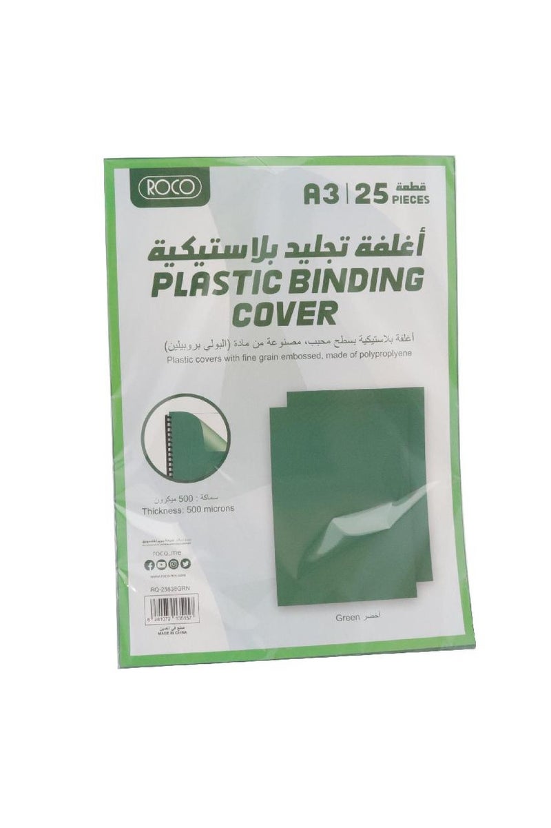 ROCO Binding Cover A3 Plastic Green - Image 1