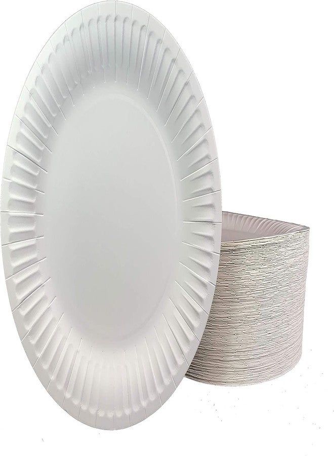 Concession Essentials 6" Paper Plates Uncoated, Disposable Dessert Plates for Everyday Use, White, Pack of 200ct - Image 1