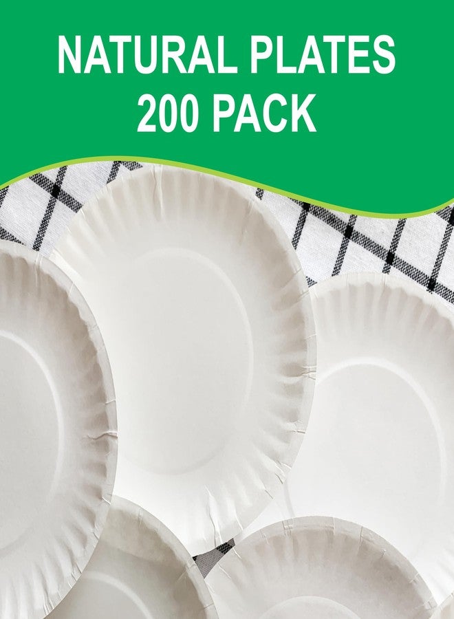 Concession Essentials 6" Paper Plates Uncoated, Disposable Dessert Plates for Everyday Use, White, Pack of 200ct - Image 5
