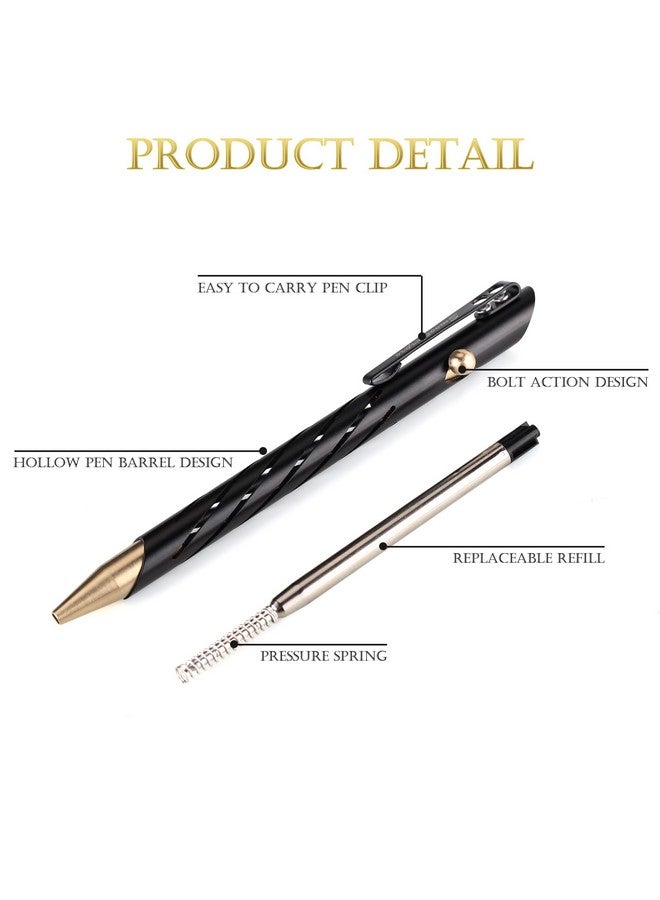 SMOOTHERPRO Bolt Action Pen With Brass Cap Stainless Steel Pen Clip Balanced Weight Compatible With Parker Gel Refills For Office Car Pocket Signature Outdoor Green (Tp331Gn)  - Image 5