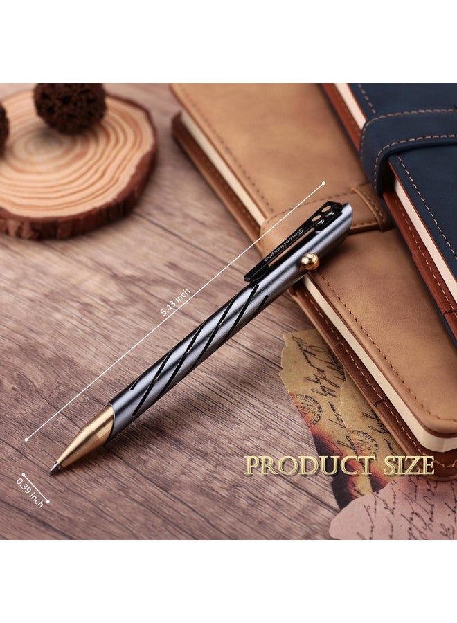 SMOOTHERPRO Bolt Action Pen With Brass Cap Stainless Steel Pen Clip Balanced Weight Compatible With Parker Gel Refills For Office Car Pocket Signature Outdoor Green (Tp331Gn)  - Image 2