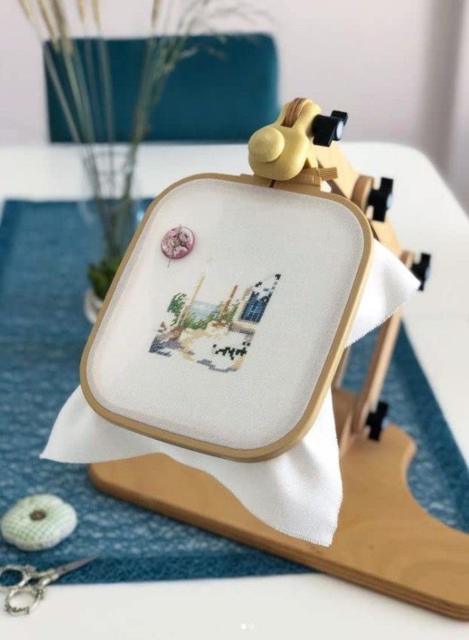 Nurge Adjustable Embroidery Table Stand, Cross Stitch Hoop Stand, Embroidery Hoop Holder. Hand Polished Natural Wood. ( Model No:190-4) - Image 5