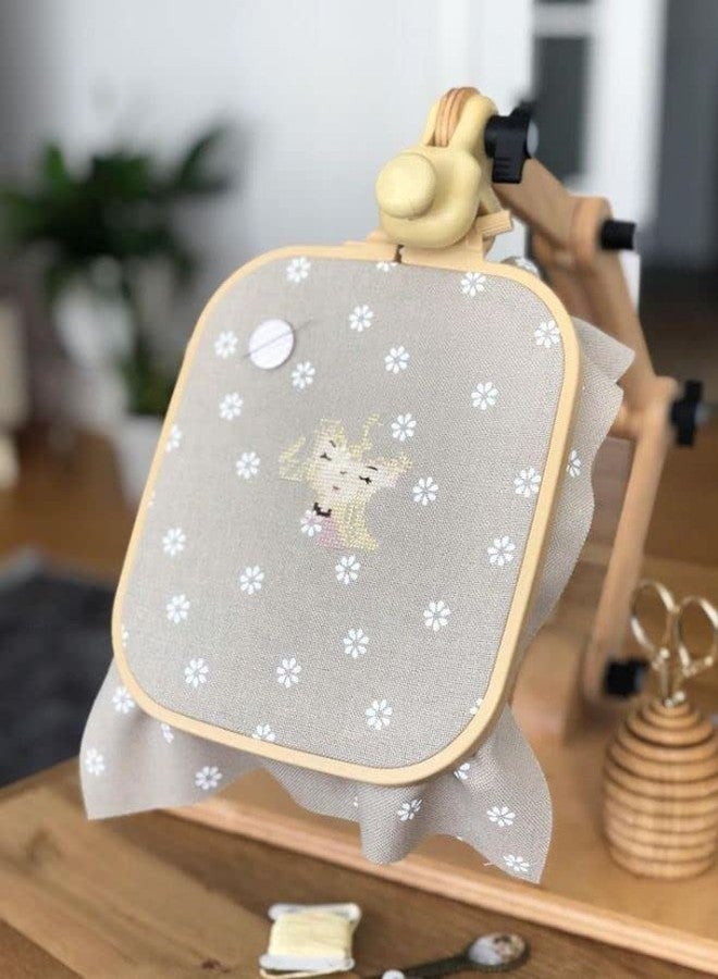 Nurge Adjustable Embroidery Table Stand, Cross Stitch Hoop Stand, Embroidery Hoop Holder. Hand Polished Natural Wood. ( Model No:190-4) - Image 4