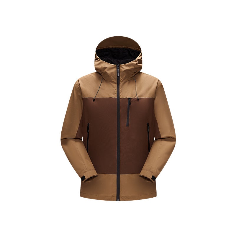 Generic Three-in-one assault suit mens autumn and winter outdoor mountaineering suit functional style tooling color matching hooded jacket jacket jacket liner Light coffee singlet
