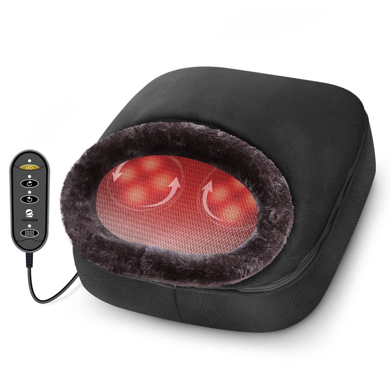 COMFIER COMFIER Foot Warmer MassagerGifts for WomenMenShiatsu Foot Massager with Heat Electric Heating Pad for Back FeetBack Massager for Pain ReliefBlack