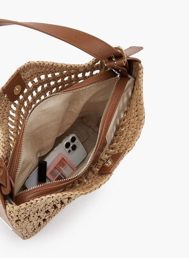 Celeste TAN Knitted Shoulder Bag With Pouch for Women | Best Price UAE