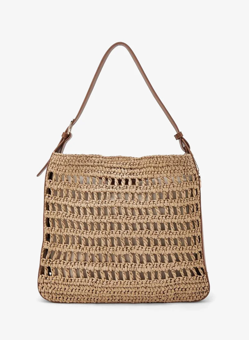 Knitted Shoulder Bag With Pouch