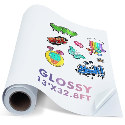 KOALA PAPER Koala Printable Vinyl Sticker Paper Roll for Inkjet Printers, 13 inch x 32.8 ft White Glossy Sticker Paper, Water-Resistant and Durable Sticker Printer Paper - Image 1