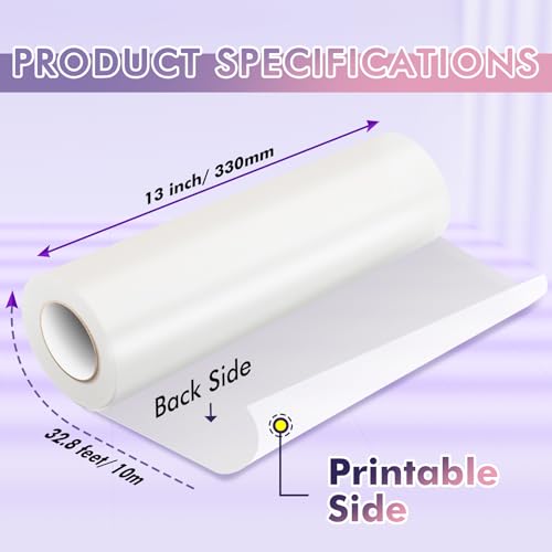 KOALA PAPER Koala Printable Vinyl Sticker Paper Roll for Inkjet Printers, 13 inch x 32.8 ft White Glossy Sticker Paper, Water-Resistant and Durable Sticker Printer Paper - Image 2