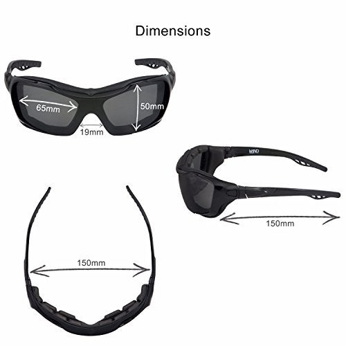 WYND Blocker Polarized Riding Sunglasses Extreme Sports Wrap Motorcycle Glasses (Black/PZ Smoke) - Image 5