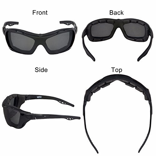WYND Blocker Polarized Riding Sunglasses Extreme Sports Wrap Motorcycle Glasses (Black/PZ Smoke) - Image 2