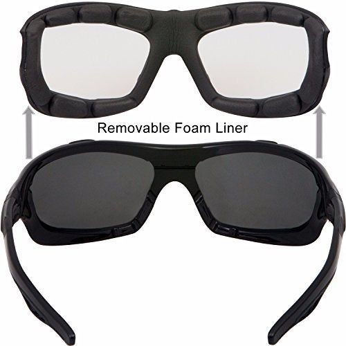 WYND Blocker Polarized Riding Sunglasses Extreme Sports Wrap Motorcycle Glasses (Black/PZ Smoke) - Image 3