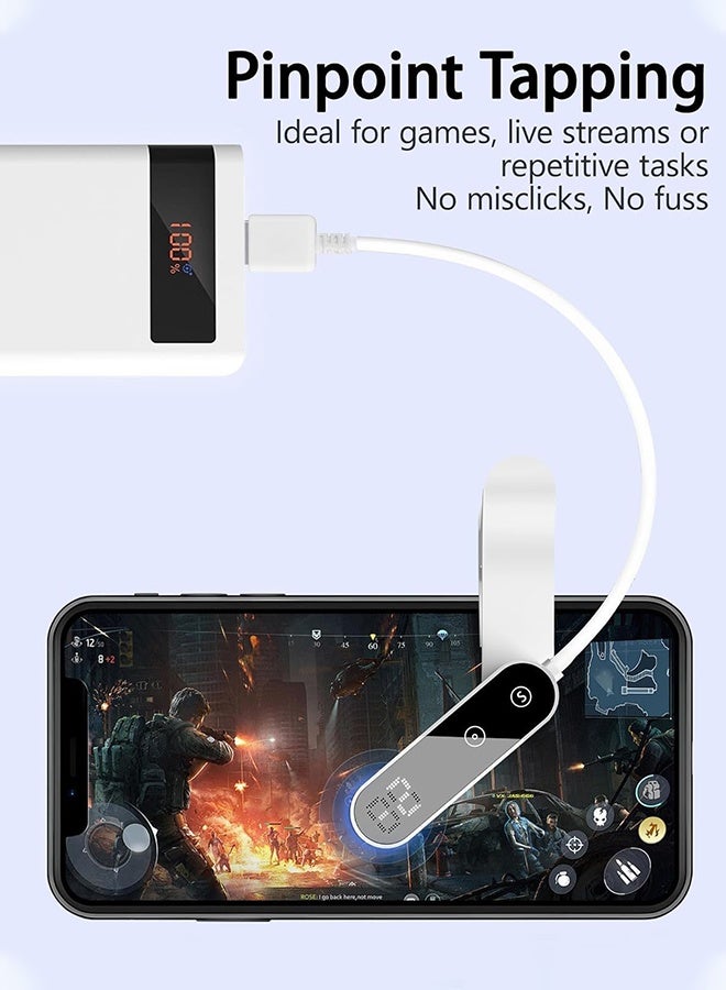 دبليو أف أف أو نقر أوتوماتيكي للهاتف الذكي - مع شاشة رقمية - سرعة قابلة للتعديل على شاشة الهاتف، التنصت التلقائي لتطبيقات آيفون آيباد، نقرة سريعة على شاشة TIK Tok، الألعاب، البث المباشر، الإعجابات، النقر المادي - واجهة USB عالمية - أبيض - Image 4