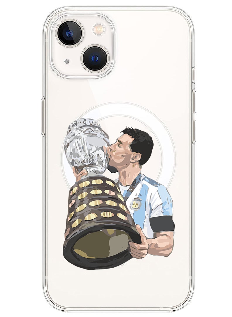 Theodor حافظة مغناطيسية لجهاز آيفون 14 بلس 6.7 بوصة متوافقة مع الشحن اللاسلكي مغ سيف، غلاف حماية هاتف مضاد للصدمات ميسي - Image 1