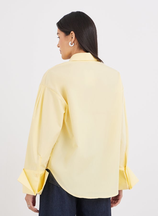 Styli Yellow Oversized Button-Down Shirt for Women - Image 5