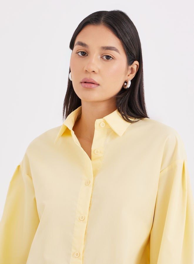 Styli Yellow Oversized Button-Down Shirt for Women - Image 4