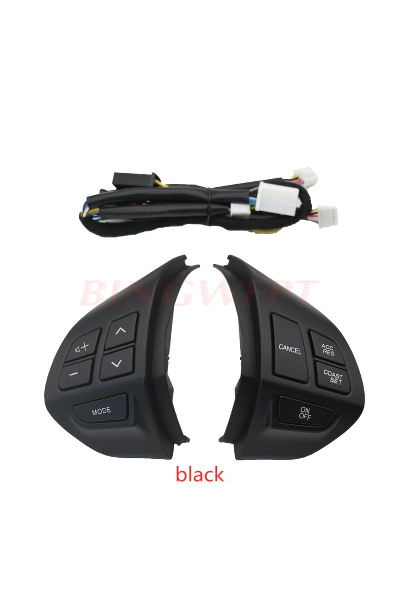 إيروريكس مفتاح تحكم مثبت السرعة متعدد الوظائف باللون الأسود لعجلة القيادة لسيارات ميتسوبيشي لانسر وأوتلاندر وASX