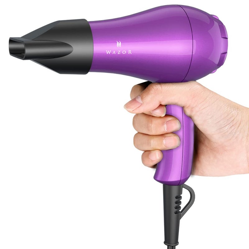 Wazor Mini Lightweight Hair Dryer for Pour Painting & RV Compact Travel Blow Dryer for Kids 1000W Ionic Dryer with Concentrator, Cool Shot Button - Image 3