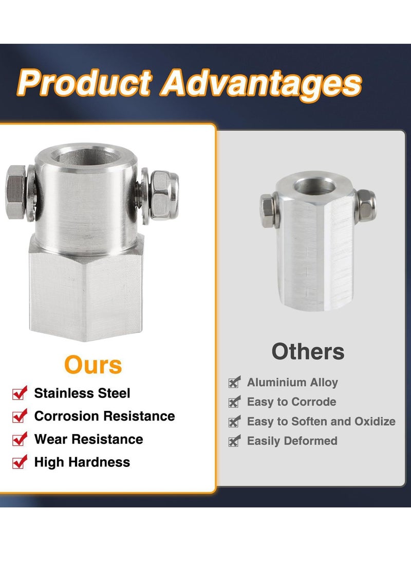 General Stainless Steel Crank Wireless Drill Adapter | 1/2 Inch Plug Adapter Drill Bits | Includes Washers, Bolts, Nuts, and Plug Adapters (Silver)  - Image 3