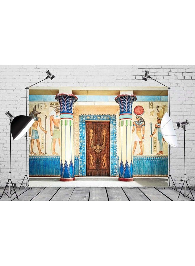 BELECO 5x3ft Fabric Egyptian Backdrop Ancient Egyptian Writing on Stone in Egypt Phtography Backdrop for Party Decorations Supplies Photoshoot Photo Background Props - Image 1