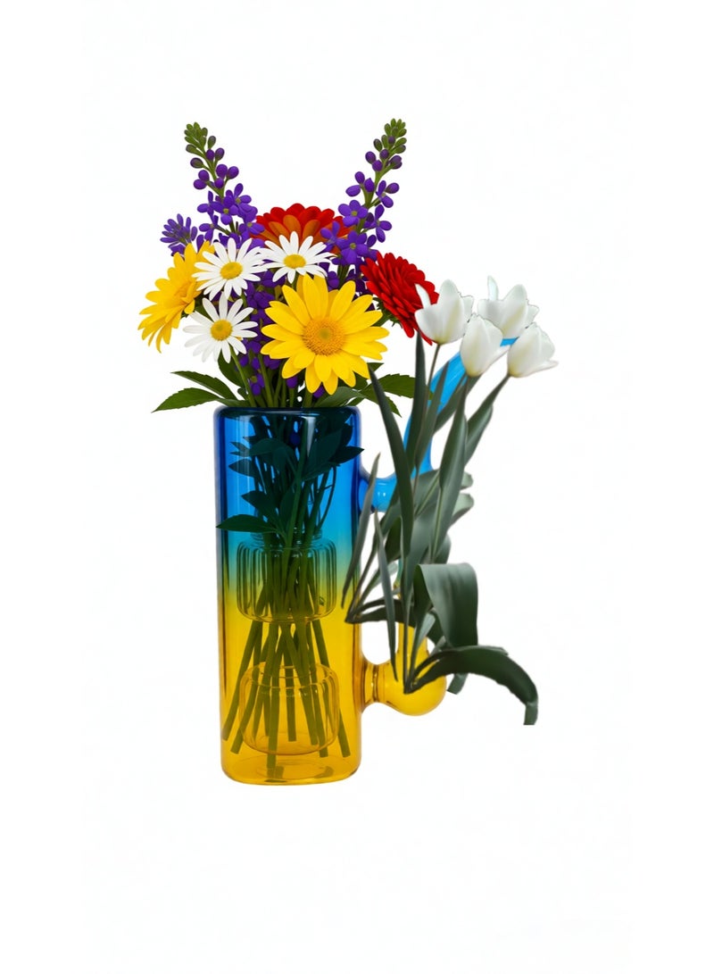 زجاج صغير مصنوع يدويا مزخرف منزلي مصباح زيتي مقاوم للحرارة وعاء زهرية زجاجي