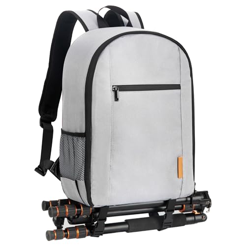 TARION Camera Backpack Bag for Photographers: DSLR Camera Bag with Laptop Compartment Waterproof Raincover Travel Photo Backpack Bag Case Gray TB-M - Image 4