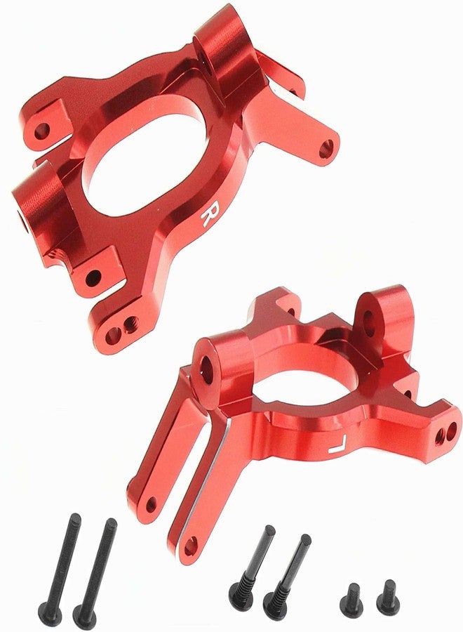 RCJTCQX Aluminum Front Steering Block Knuckles & C-Hubs Caster Blocks & Rear Hubs Upgrade Parts for Arrma 1/8 Mojave 4S BLX,1/10 Outcast Kraton 4S BLX(Red - Image 2