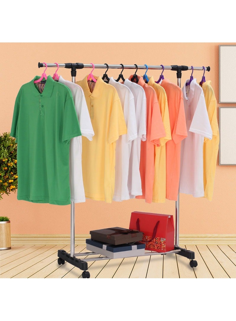 حامل تجفيف الملابس المحمول القابل للتعديل ذو القضبان الدوارة الفردية