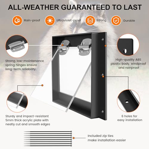 Artowell Raccoon One Way Eviction Door - Raccoon Trap Contactless Excluder for Outdoor Spaces Like Attics, Chimneys & Under Decks. Fast Results, Easy DIY Installation Small - Image 4