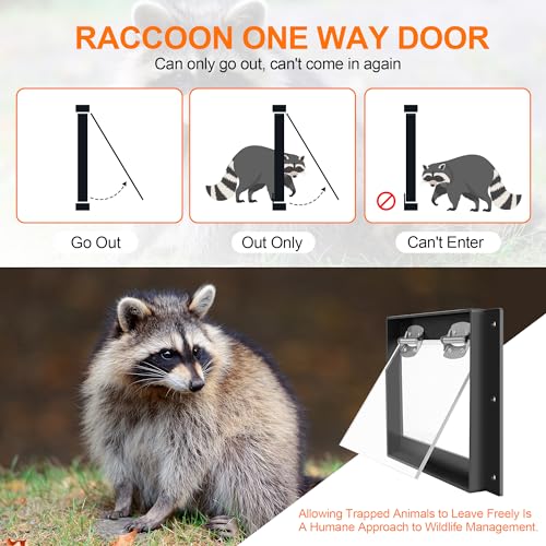 Artowell Raccoon One Way Eviction Door - Raccoon Trap Contactless Excluder for Outdoor Spaces Like Attics, Chimneys & Under Decks. Fast Results, Easy DIY Installation Small - Image 2