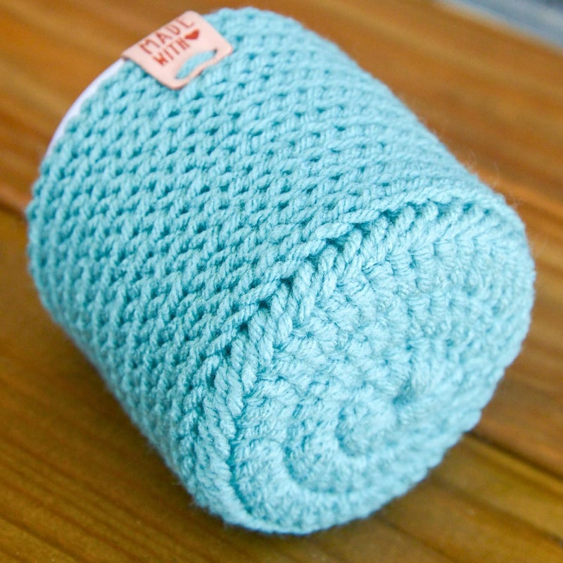 Simply Hooked Mug Cozy with Coaster 2 Pack – Handmade Cup Cozies for Hot Drinks – Fits 11 oz Coffee Mugs – Stocking Stuffers for Women (Sea Blue) - Image 2