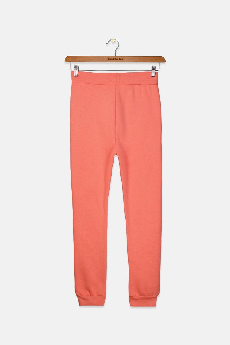 Bench Kids Girls Drawstring Side Pocket Jogger Pants, Coral - Image 2