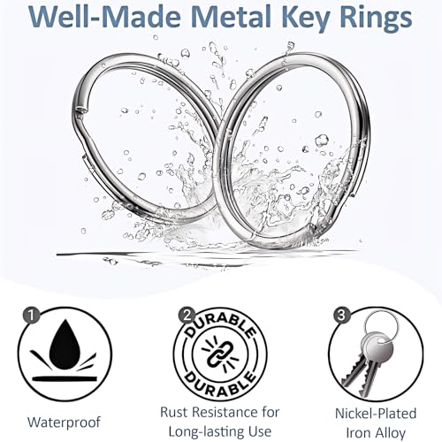 CLVJQ 1/2'' 100PCS Small Split Key Rings for Keychains, Double Loops Metal Mini Key Ring for Jewelry Making Dog Luggage Tag Car Key DIY Crafts (Silver) - Image 3
