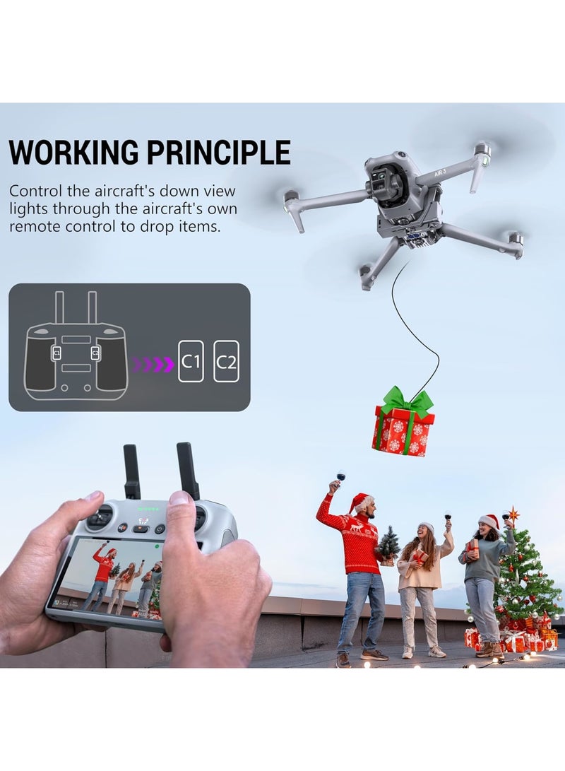 SYOSI Air 3 Airdrop System - Transport Delivery Release, Drone Thrower Airdrop Dropping System for DJI Air 3 Accessories. Drop Devices for Enhanced Performance - Image 2