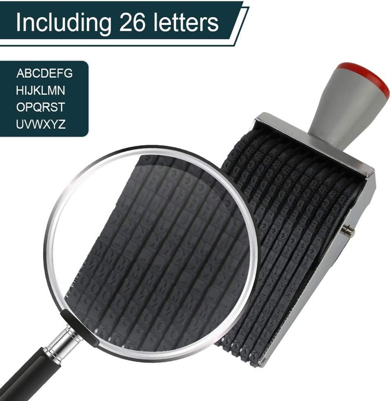 Amytalk 12 Digits Roller Stamp Personalized English Alphabet Number Symbol Rolling Wheel Stamp Multi-Function DIY Scrapbooking Roller Stationery - Image 4