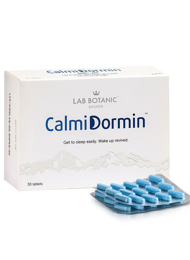 Lab Botanic Calmidormin Natural Health Supplements | Insomnia Relief Tablets For Relaxing Restful Sleep | Pills For Sleep Disorders | Promotes Overall Wellbeing | Natural Sleep Aid For Restless Sleep -30 Tablets  - Image 1