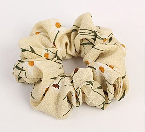Belicia 8 Pack Colorful Bobbles Elastic Hair Bands Chiffon Floral Fabric Hair Ties 8 Colors - Image 5