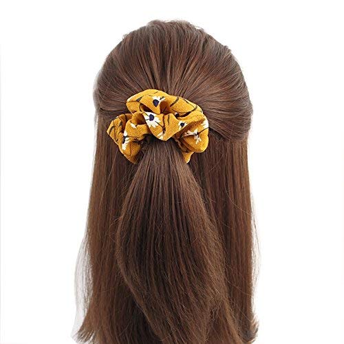 Belicia 8 Pack Colorful Bobbles Elastic Hair Bands Chiffon Floral Fabric Hair Ties 8 Colors - Image 2