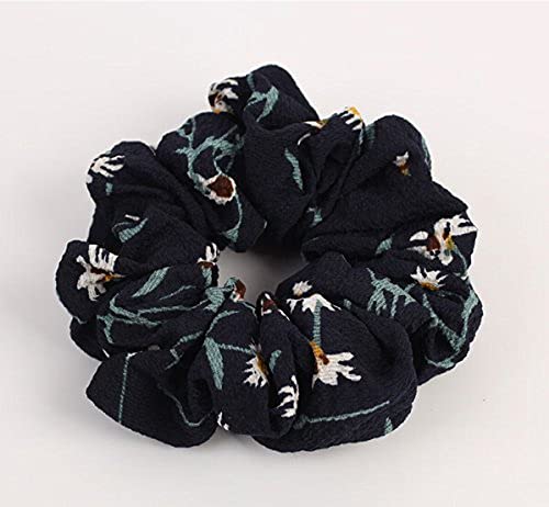Belicia 8 Pack Colorful Bobbles Elastic Hair Bands Chiffon Floral Fabric Hair Ties 8 Colors - Image 4