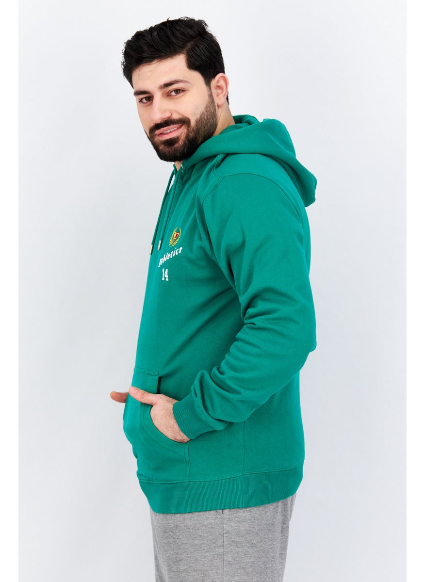Bel-Air Athletics - Men Sportswear Fit Long Sleeve Brand Logo Hoodie, Green - Image 1