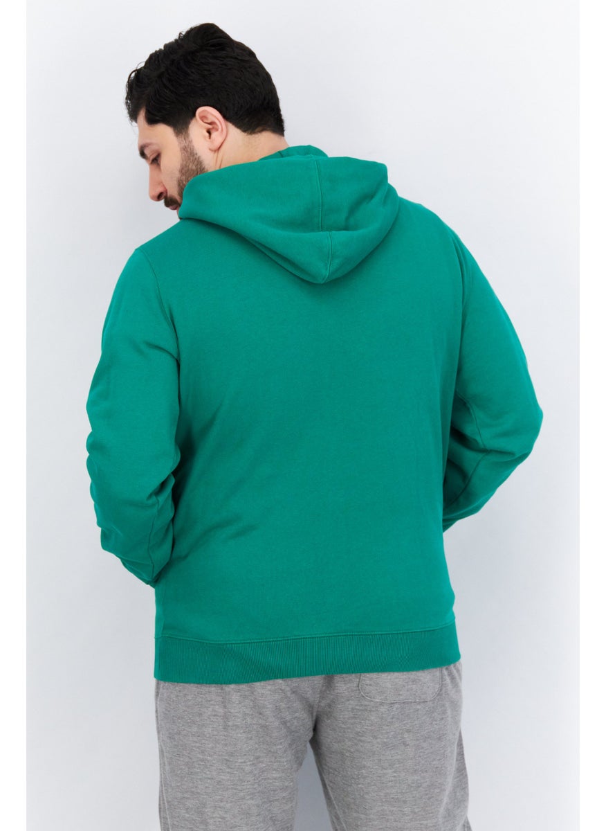 Bel-Air Athletics - Men Sportswear Fit Long Sleeve Brand Logo Hoodie, Green - Image 1