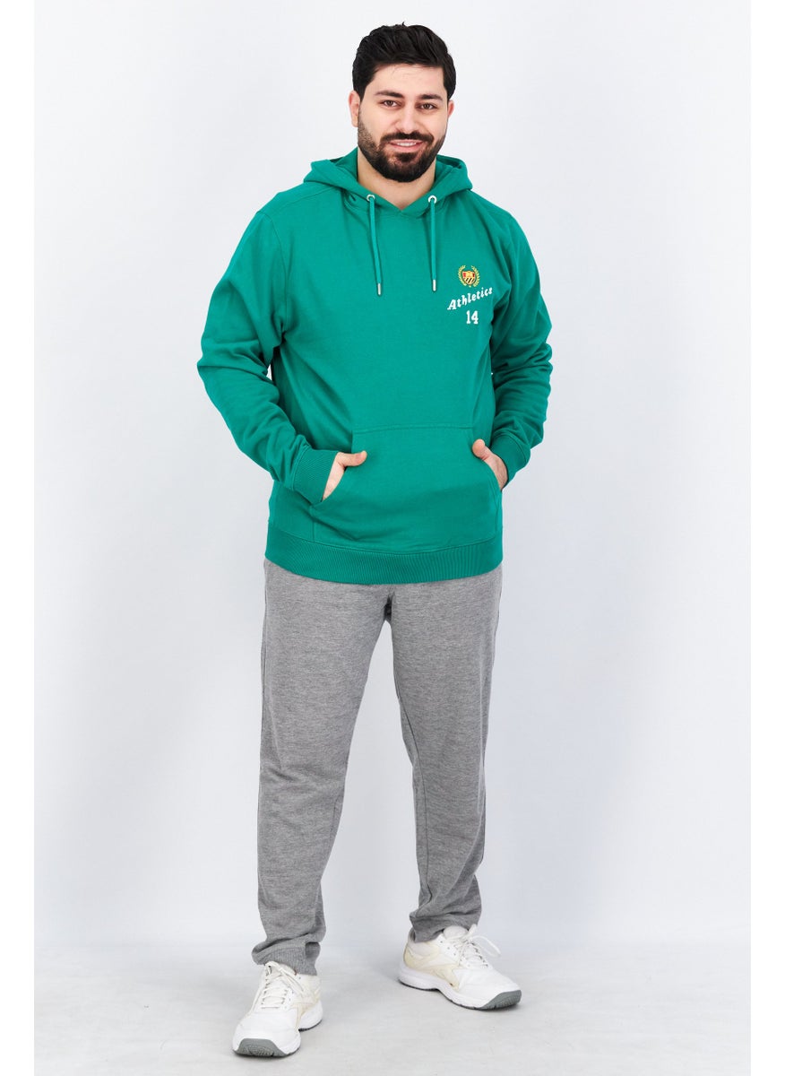 Bel-Air Athletics - Men Sportswear Fit Long Sleeve Brand Logo Hoodie, Green - Image 1