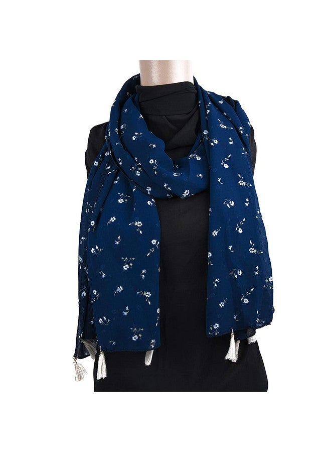 Krystle Girl's Stylish All over Print Georgette Tassel Scarfs Stole Dupatta (Multicolor,S03-(Pack of 02) - Image 2