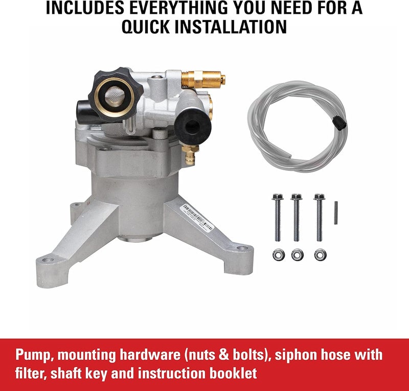 Simpson OEM Technologies 90026 Vertical Axial Cam Replacement Pressure Washer Pump Kit, 3100 PSI, 2.4 GPM, 7/8" Shaft, Includes Hardware and Siphon Tube, for Residential and Industrial Gas Powered Machines - Image 5