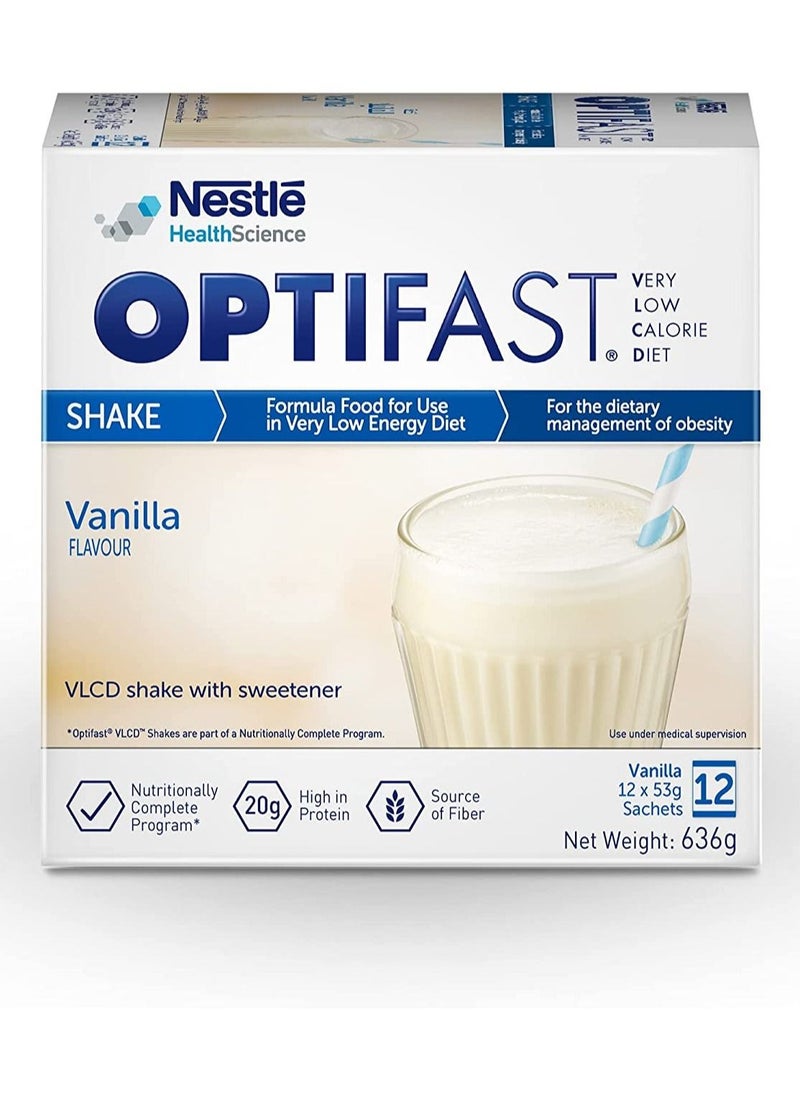 Optifast - شيك أوبتيفاست للحمية الغذائية منخفض السعرات الحرارية بنكهة الفانيليا، 636 جم - Image 1