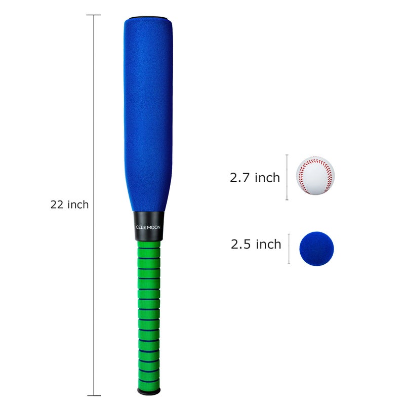 CeleMoon Ultra Soft 22 Inch Kids Foam Baseball Bat Toys with 4 Balls Gift for Children Toddlers Boys Girls Age 3-5-8 Outdoor Indoor Sport T Ball Game Playing,Blue - Image 2