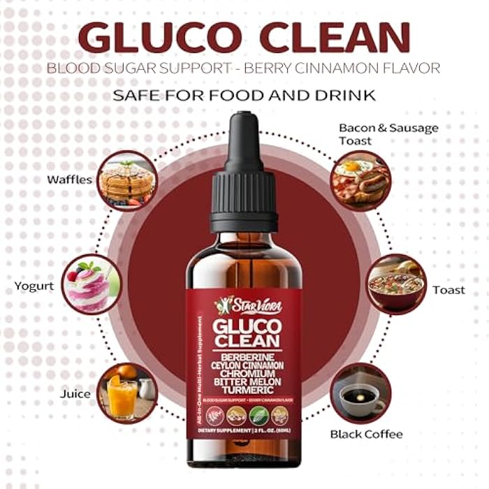 Gluco Clean Sugar-Free Herbal Blend with Berberine & Chromium, Bitter Melon, Ginseng and Alpha Lipoic Acid for Daily Wellness (2 Fl Oz (Pack of 1)) - Image 2