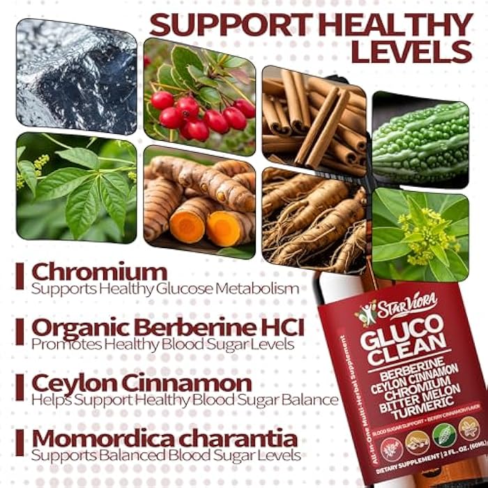 Gluco Clean Sugar-Free Herbal Blend with Berberine & Chromium, Bitter Melon, Ginseng and Alpha Lipoic Acid for Daily Wellness (2 Fl Oz (Pack of 1)) - Image 3