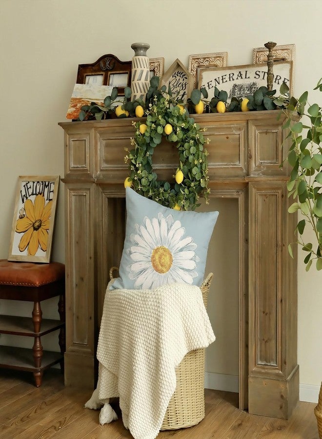 GEEORY Summer Daisy Quote Pillow Covers Set of 4, 18x18 Inch Farmhouse Floral Decorative Throw Pillow Cases for Home Decor - Image 2