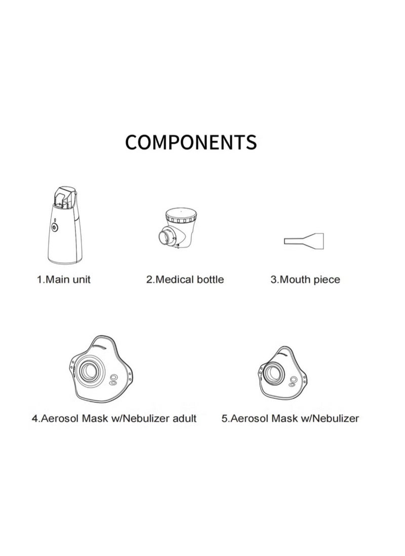 MESH Portable Nebulizer Machine,Mini Vaporizers,USB Rechargeable Handheld Mesh Inhaler,Two Ways To Use For Adults And Children With Breathing Problems, For Home Office Outdoor  - Image 4